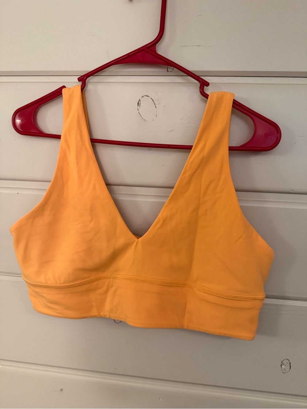 lululemon athletica V‑Neck Bralette in Bright Orange. Size 12-14 appx